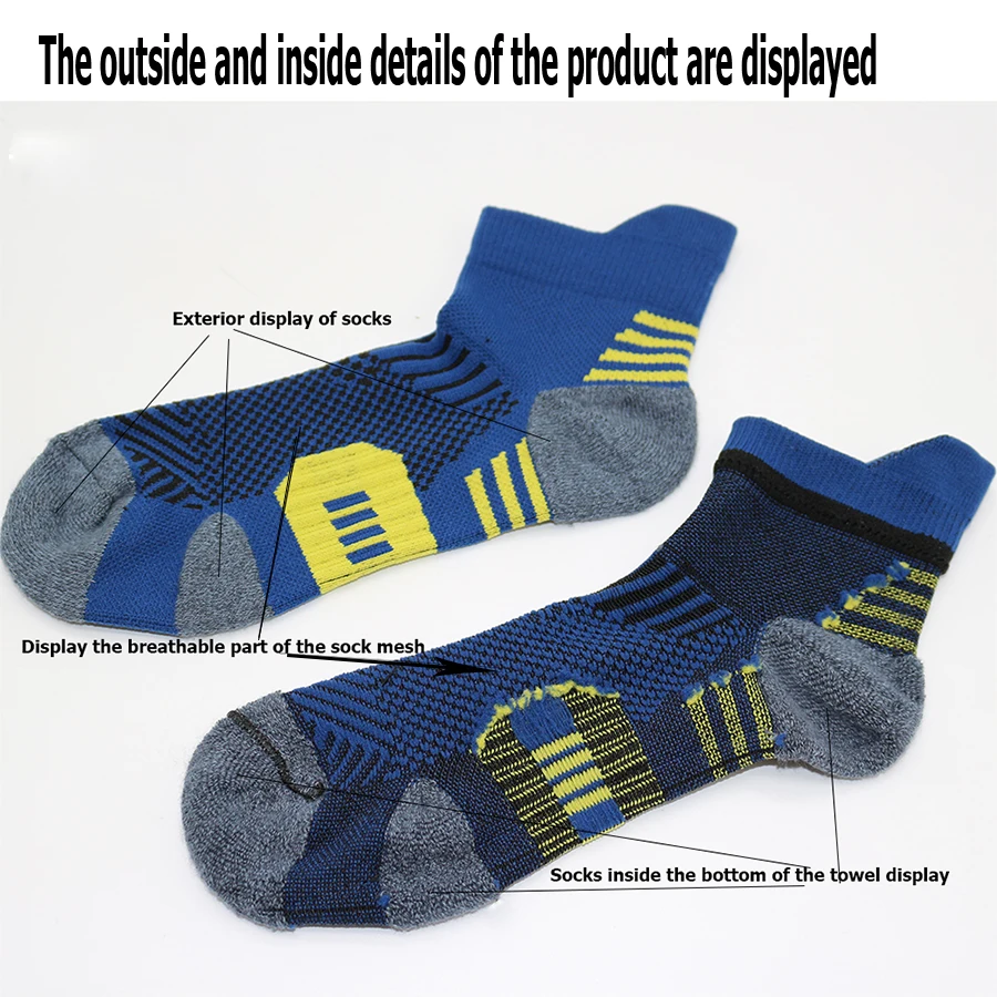 3Pair Professional Fitness Sports Socks Towel Bottom Non-Slip Running Socks Men Women Short Quick-Drying Basketball Training Sox - Image 4