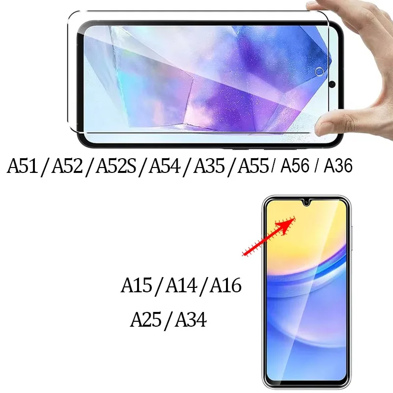 9H Screen Protector for Samsung A15 A16 A56 A36 A14 A25 A24 A55 A53 A52 A52S A51 A34 A35 Tempered Glass Samsung Galaxy A15 - Image 2