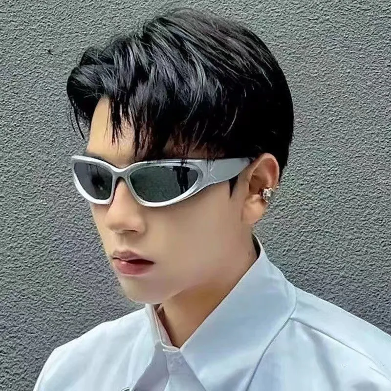 New arrival Popular Women's Sunglasses Punk Sunglasses Unique Oval Sun Glasses Men Goggle Shades Mirror Colorful Y2K Eyewear - Image 4