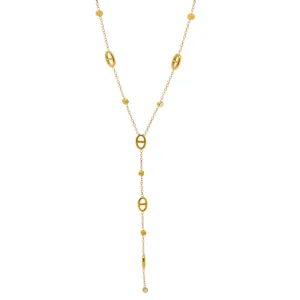 Keen on Necklace Y Chain Non Fading French Exquisite Women’s Collarbone Chain Pig Nose Tassel Titanium Steel French Classic
