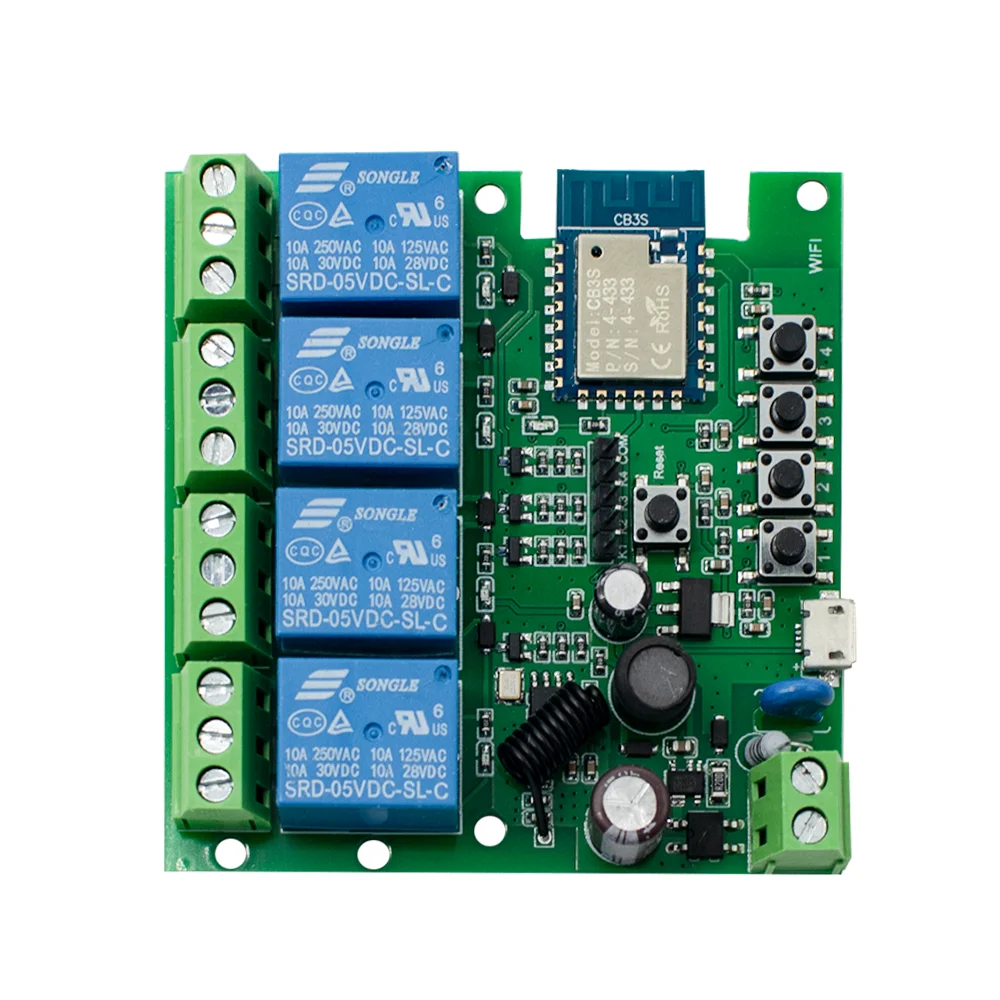 4CH Tuya Relay Smart Wireless Wifi Switch Module 7-32V 85-250V 220V 110V 2200W RF433 10A Receiver For Alexa - Image 5