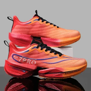 New Men’s Carbon Plate Sneakers Outdoor Soft Sole Mesh Sports Shoes Running Shoes Light Anti-Slip Casual Couple Tennis Shoes