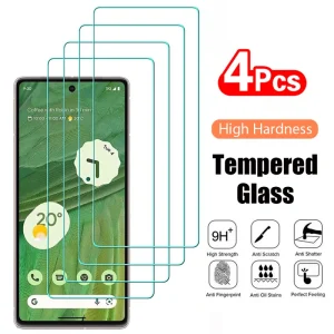4PCS Tempered Glass for Google Pixel 9 10 8 Pro 9A 8A 7 7A 6 6A 5 4A 4 XL 3 Protective Transparent Screen Protector Film Glass