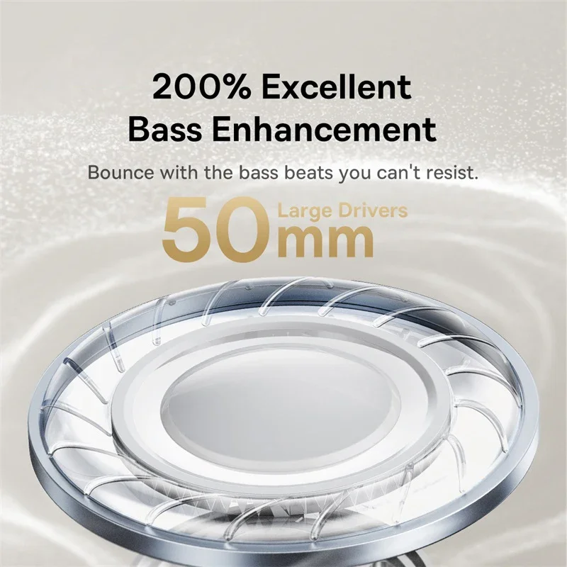 Baseus Bowie 30 Max Bluetooth Headphones 45dB Noise Cancellation Hi-res LDAC Over Ear Headset 3D Spatial Audio Wireless Earphone - Image 6