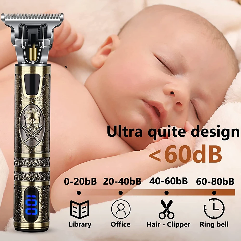 T9 LCD Electric Hairdresser Oil Shaving Head Electric Pusher Carving Electric Pusher Clipper Hair Precision Trimmer for Men Care - Image 6
