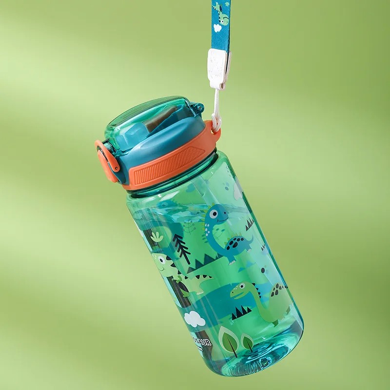 600ml Cartoon Animal Water Bottle Portable Safety Lock Cute Straw Cup Kids Leak-proof Drinking Jug For Outdoor Camping Travel - Image 3