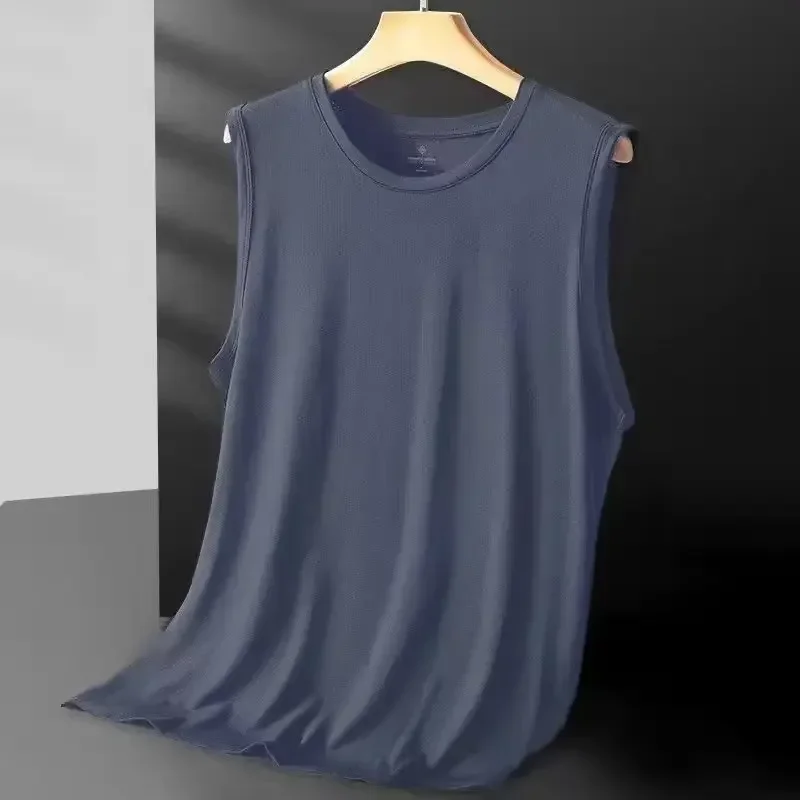 Men's Ice Silk Mesh Vest Lightweight Sports Summer Wear Sleeveless T-shirt Tank Top Casual Fashion Outerwear - Image 2