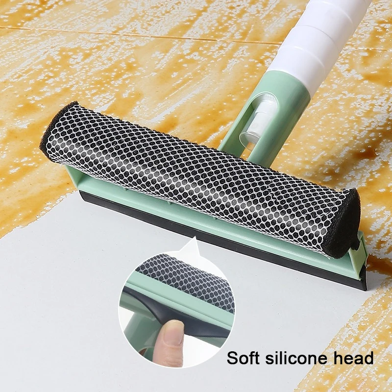 3 In 1 Window Cleaning Brush Glass Wiper for Bathroom Mirror Window With Spray Double-sided Window Cleaner Squeegee Wiper - Image 2
