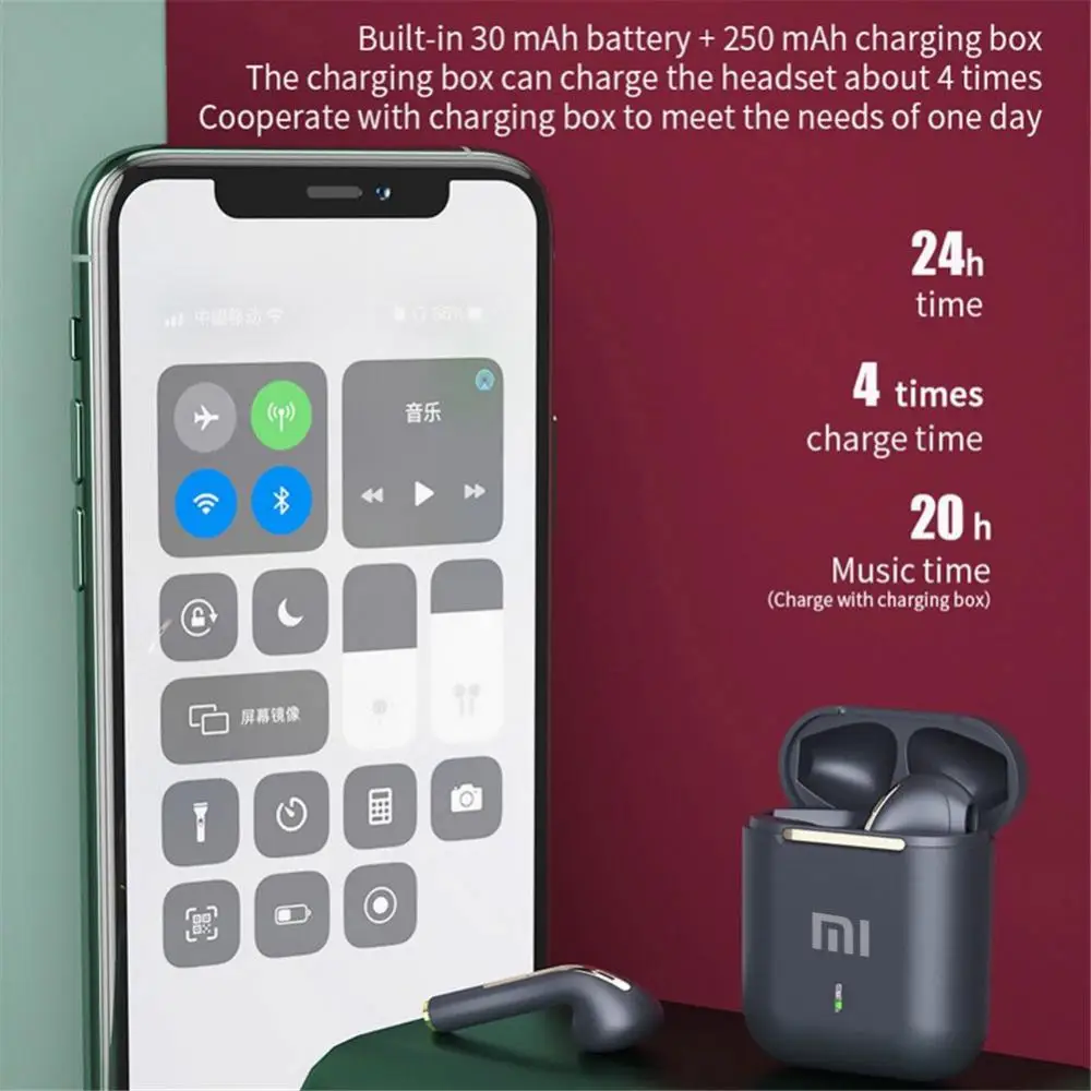 Original XIAOMI J18 Headset Wireless Earphones Bluetooth Headphones Sport Game TWS Earbuds In Ear With Mic Touch True For Stereo - Image 2