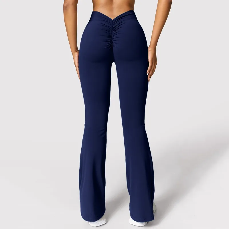 Fashion Micro Horn Leggings Women V-back Waist Sports Pants High Waist Push Up Butt Gym Pants Solid Slim Casual Leggings - Image 6