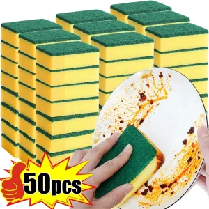 Double sided magic sponge for motorcycles, pots, and kitchens – heavy-duty grease cleaning sponge