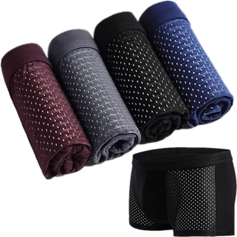 Alobee 4Pcs wear Boxer Short Men Microfiber Boxer Briefs Underwear Compression Stretch - Image 5