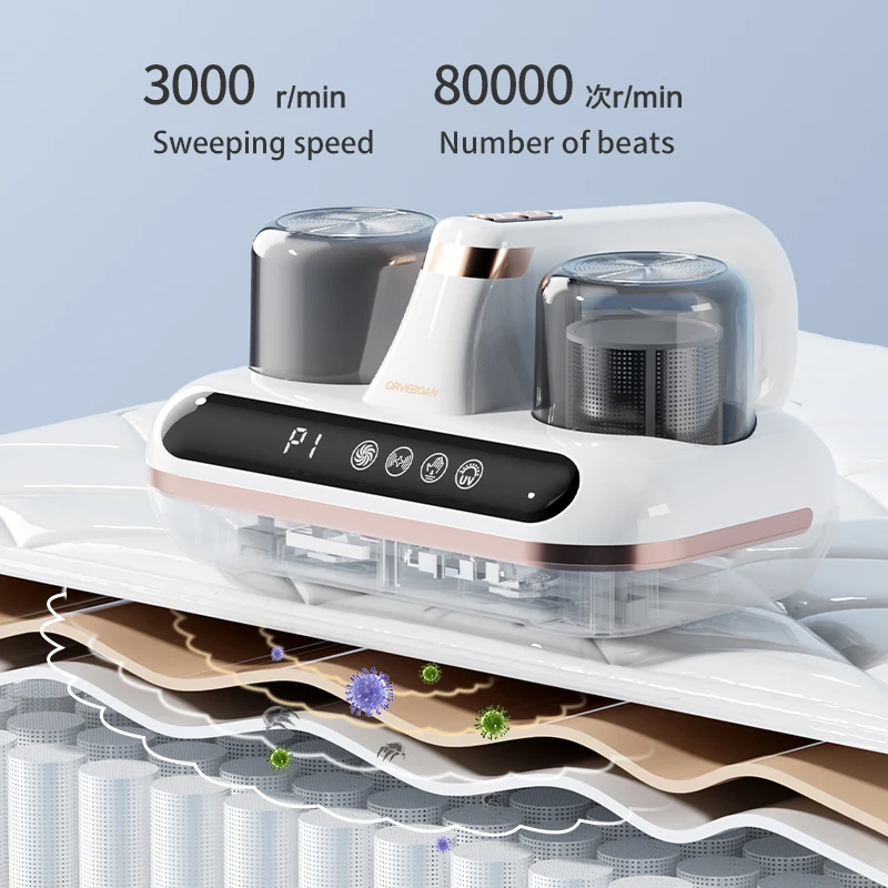 Mite Bed Vacuum Cleaner Cordless Handheld Mattress Cleaner UV Mite Remover Cleaning Machine for Pillows Sheets Sofas Plush Toys - Image 6