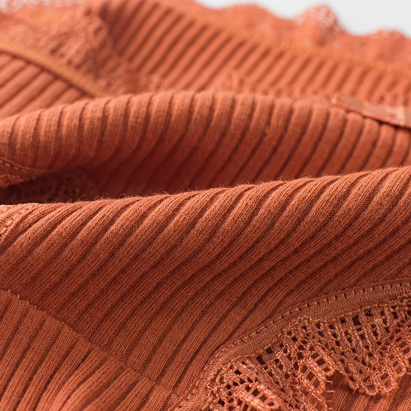 4 Pcs Lace Wavy Trim Bikini Panties, Comfy & Breathable Elastic Intimates Panties, Women's Lingerie & Underwear - Image 5