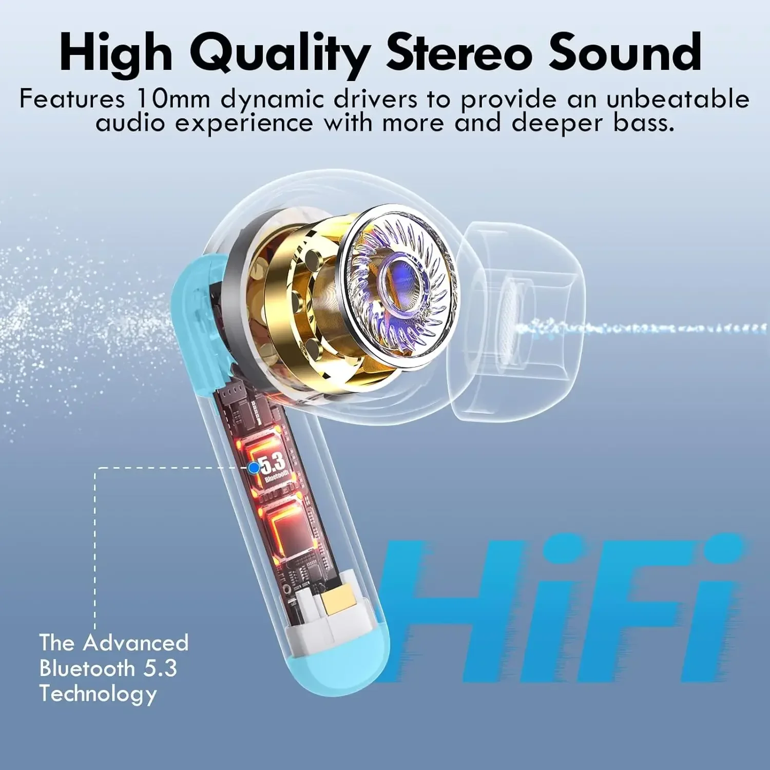 Original New True Wireless bluetooth Earphones noise cancelling headhone HiFi stereo earbuds for sports and game headset - Image 2