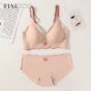Seamless Bra Set Women Backless Underwear Suit Push Up Bras Sexy Lingerie Set Deep V Tops Soft Ice Silk Briefs Female Intimates