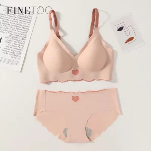 Seamless Bra Set Women Backless Underwear Suit Push Up Bras Sexy Lingerie Set Deep V Tops Soft Ice Silk Briefs Female Intimates