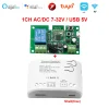 1CH Zigbee Tuya Smart Home Relay Module 85-250V 220V Relay AC DC 12V 24V 7-32V Works Alexa Google Assistant Smart Light Switch