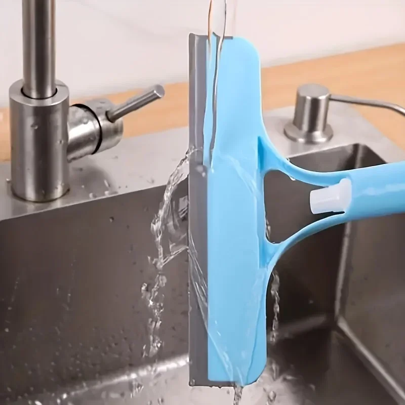 3-in-1 Silicone Shower Squeegee Wiper Hand-held Spray Window Wiper with Nozzle Watering Can Bathroom Mirror Glass Cleaning Tool - Image 3