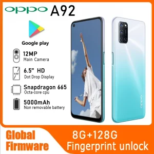 OPPO A92 LTE GSM Unlocked 6.5″ 12MP Quadruple camera (Dual SIM)((Snapdragon 665)(Black/Purple/Blue Global) 5000mAh used phone