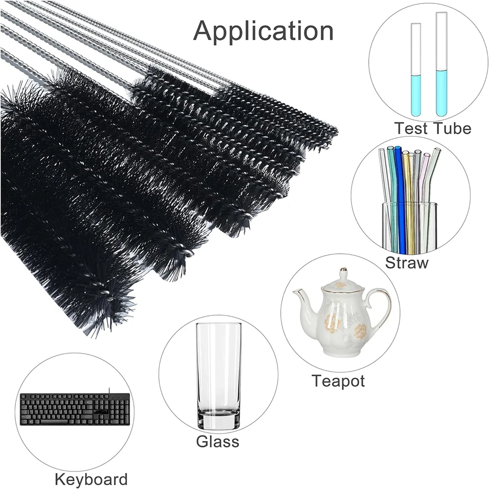 10PCS Cleaning Brush Set Multifunctional Detail Nylon Brushes for Straw/Lab Tube/Sippy Cup/Pipe/Keyboard/Spray Gun/Tool Cleaning - Image 2