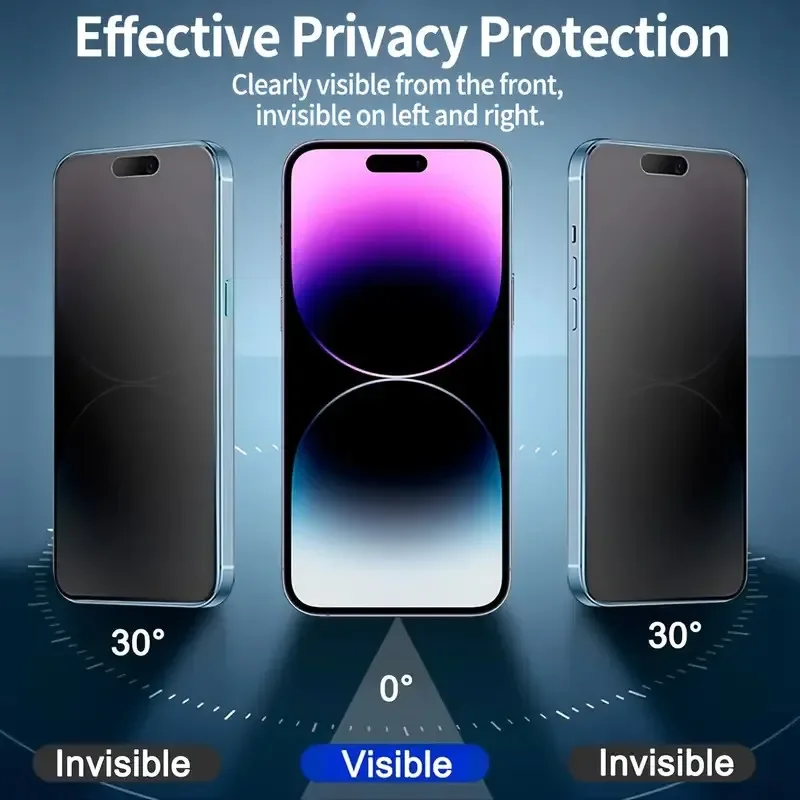 3Pcs Oleophobic Dust Free Easy Installation Matte Privacy Screen Protector for IPhone 16 15 11 12 13 14 Pro Max Plus XS XR Glass - Image 2