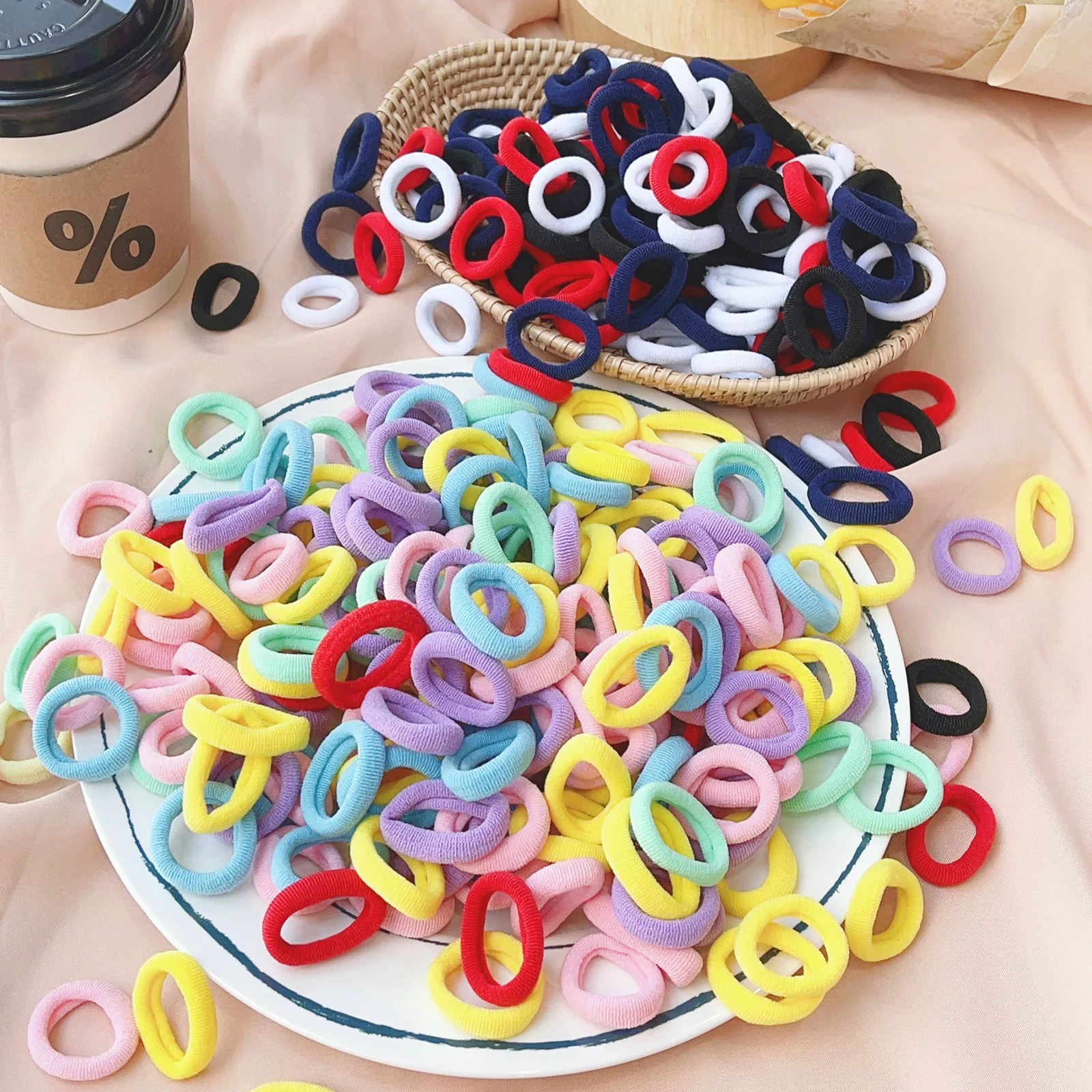 20/50pcs Kids Elastic Hair Bands Girls Sweets Scrunchie Rubber Band for Children Hair Ties Clips Headband Baby Hair Accessories - Image 2