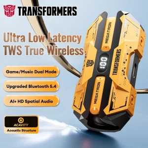 Choice TRANSFORMERS TF-T51 Bluetooth 5.4 TWS Earphones Low Latency Gaming Earbuds Long Endurance HiFi Music Headphones With mic