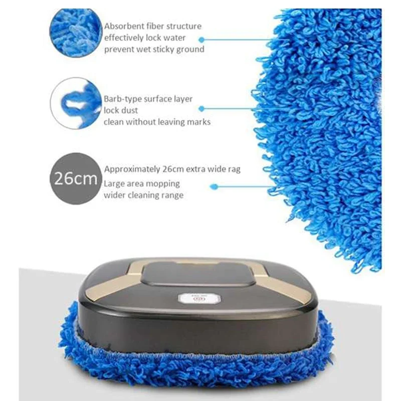 Smart Mopping Robot, Auto - Rotating Wet & Dry Mop, Hidden Handle & Low - Noise, Home/Pet/Lazy Cleaning Helper Electric Mop - Image 3