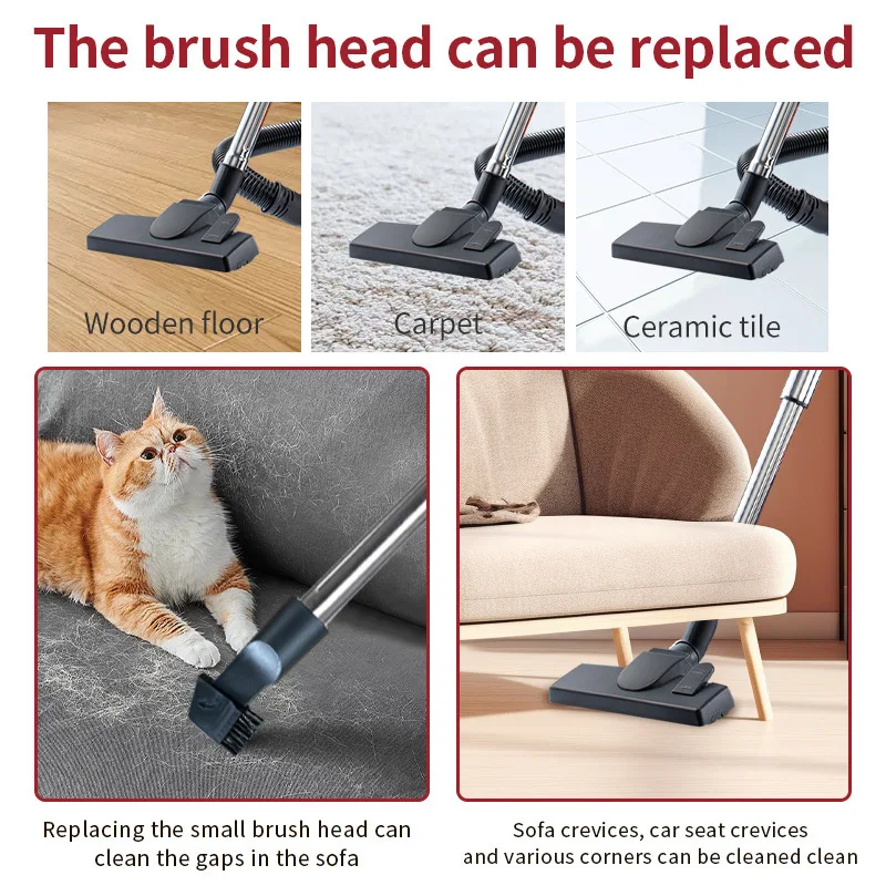 Vertical home handheld vacuum cleaner multi-functional high suction mite removal and dust removal wired vacuum cleaner - Image 3