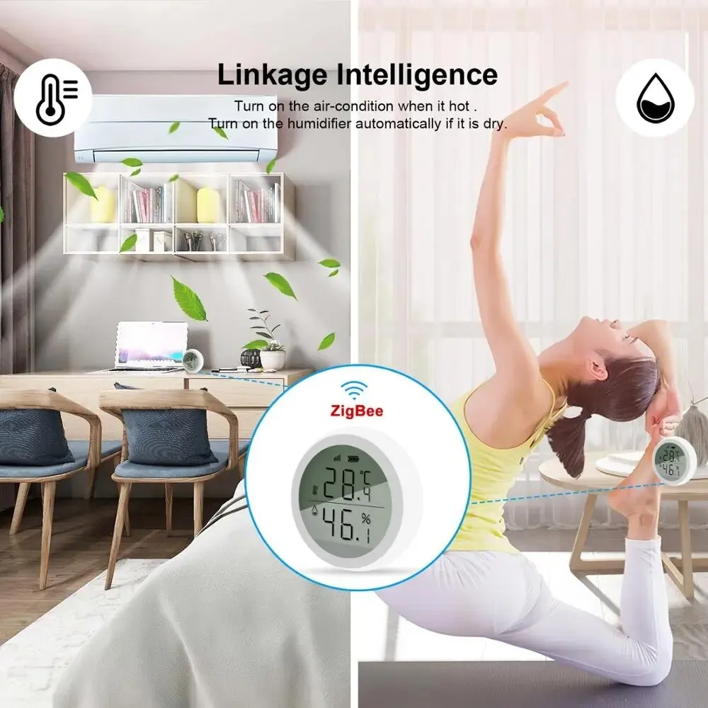 Tuya Smart ZigBee Thermometer Home Indoor Temperature And Humidity Sensor With LCD Display APP Voice Control Alexa Google Home - Image 4