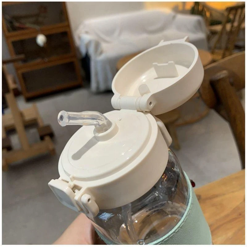 500ml Creative Water Bottle with Straw Portable Plastic Pop-Up Cover Water Cup for School Kids Leak-Proof Cute Drinking Bottle - Image 3