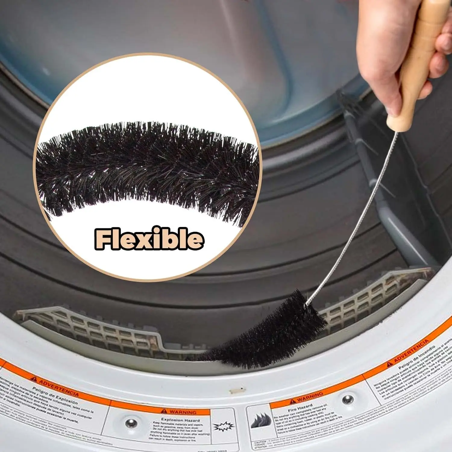 1PCS Radiator brush - 120 cm - Radiator brush with goat hair bristles - Ideal for cleaning flat radiators - Image 4