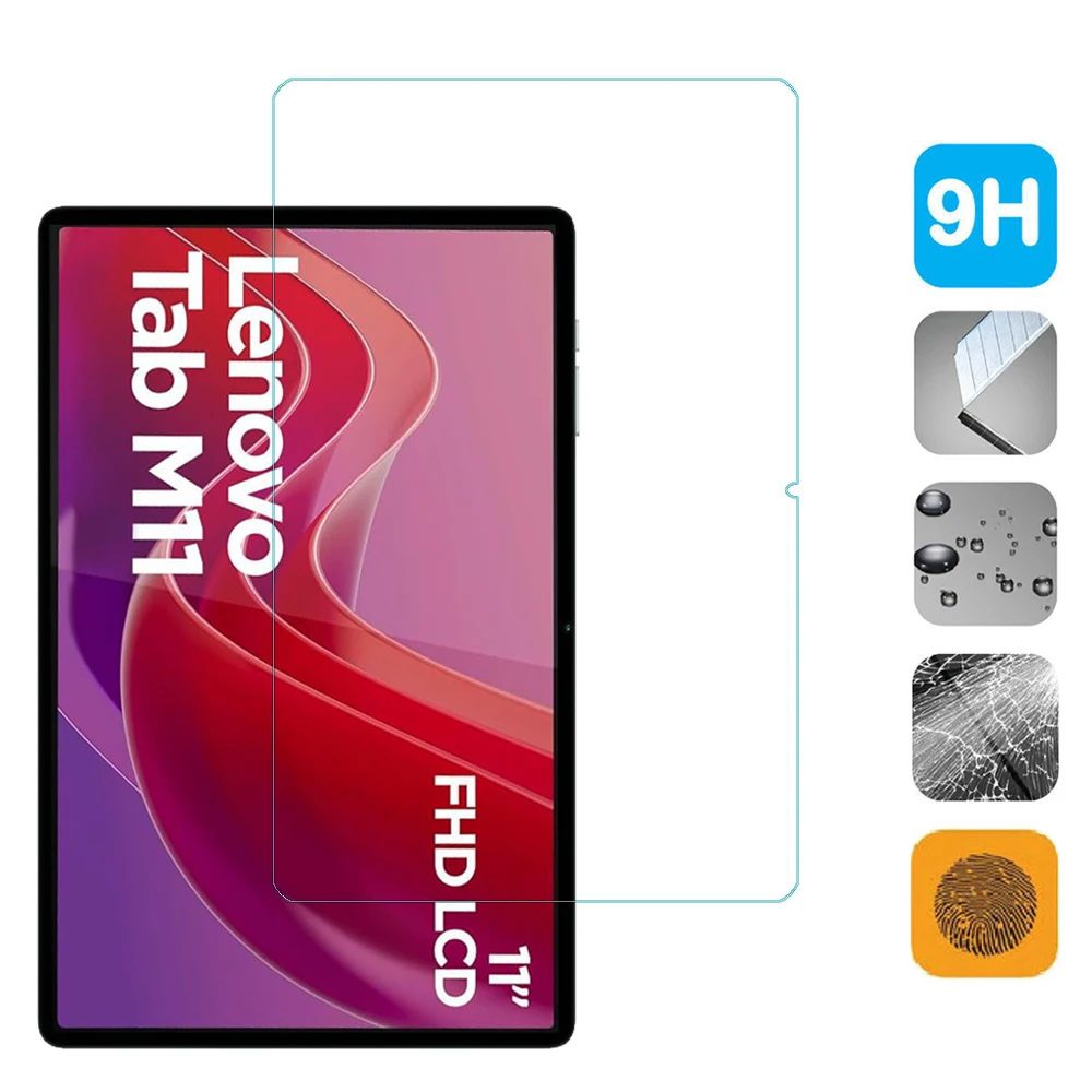2 Pieces HD Scratch Proof Screen Protector Tempered Glass For Lenovo Tab M11 11-inch 2024 Tablet Protective Film Free Bubbles - Image 2