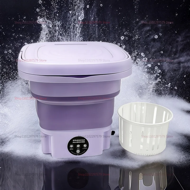 Portable Small Foldable Washing Machine with Spin Dryer For Socks Underwear Washer Household Mini Washing Machine EU Plug - Image 6