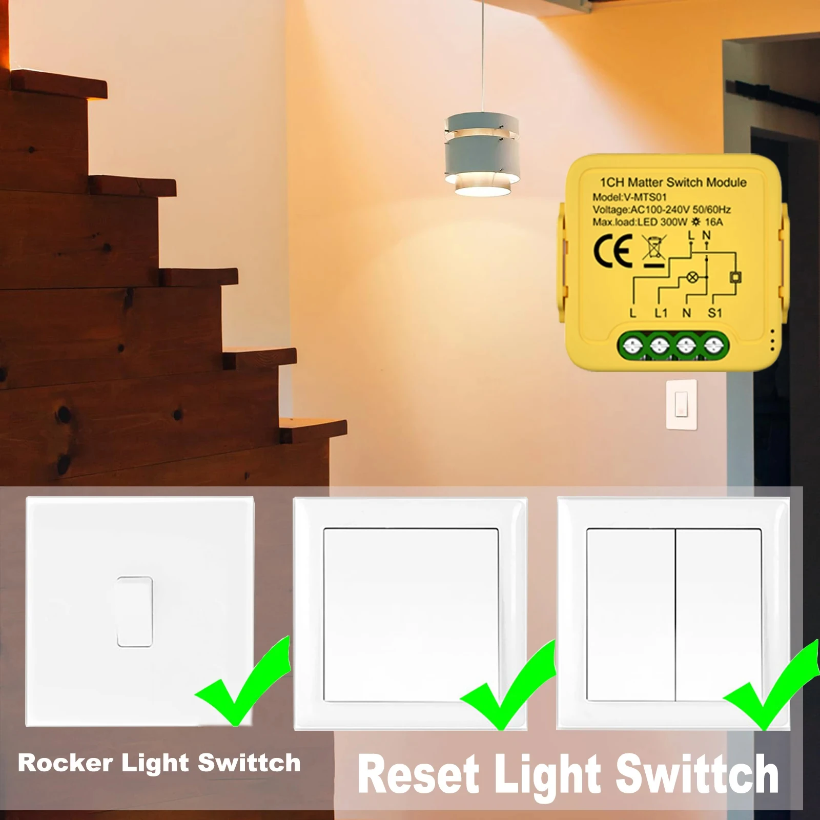 Matter WiFi Smart Switch Module Relay Circuit Breaker Smart Home Automation Collaborates with Homekit/Alexa/Google/smartTings - Image 3