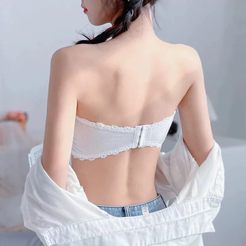 Lace Strapless Bra Women Sexy Tube Top Invisible Push Up Bralette Lady Seamless Underwea Lingerie Summer Chest Wraps Crop Tops - Image 4