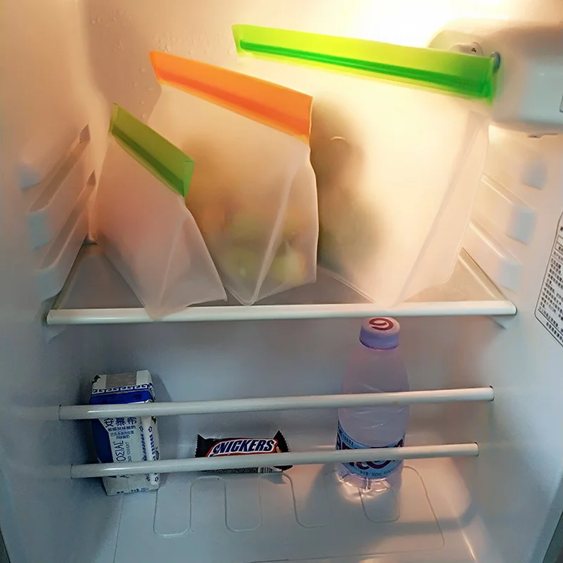 Reusable Silicone Food Bag Freezer Stand Up Food Storage Bag PEVA Bag Leakproof Containers Kitchen Fresh Bag Wrap Ziplock Bag - Image 4