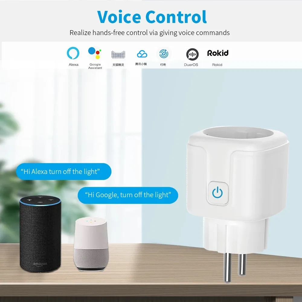 Tuya Smart Socket EU16A/20A Wifi Smart Plug With Power Monitoring Smart Life APP Remote Control Support Google Assistant Alexa - Image 6