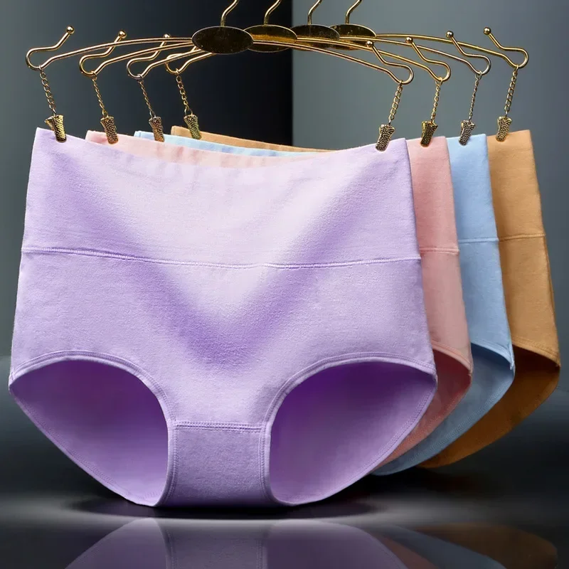 4Pcs/Lot High Waist Underwear Cotton Panties Women Body Slim Abdominal Underwear Plus Size Girls Briefs Female Lingerie Shaper - Image 3