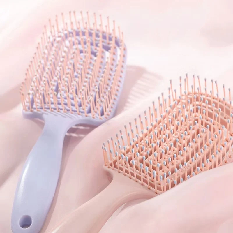 1Pcs Elastic Massage Comb Hollow Out Hair Brush Scalp Massage Combs Hair Styling Detangler Fast Blow Drying Detangling Tool - Image 4