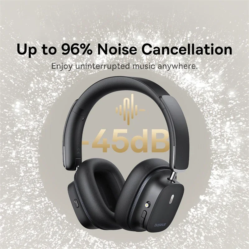 Baseus Bowie 30 Max Bluetooth Headphones 45dB Noise Cancellation Hi-res LDAC Over Ear Headset 3D Spatial Audio Wireless Earphone - Image 3