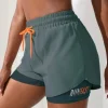 Women’s High Rise Yoga Shorts With Elastic Proximity Control Running Shorts, Fake Two Pieces Pants