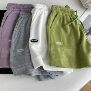 Women’s comfortable loose wide-legged drawstring A pants Slim Waist Slim fit casual home versatile sports shorts