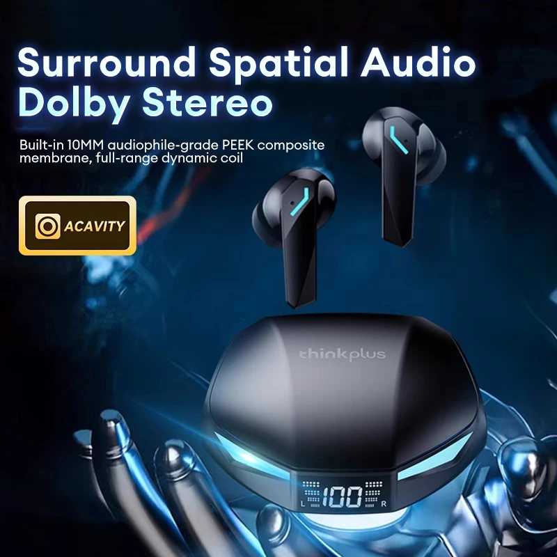 New Lenovo XT53 Wireless Bluetooth 5.4 Earphones LED Digital Display Waterproof Earbuds Noise Cancelling Gaming Headset - Image 2