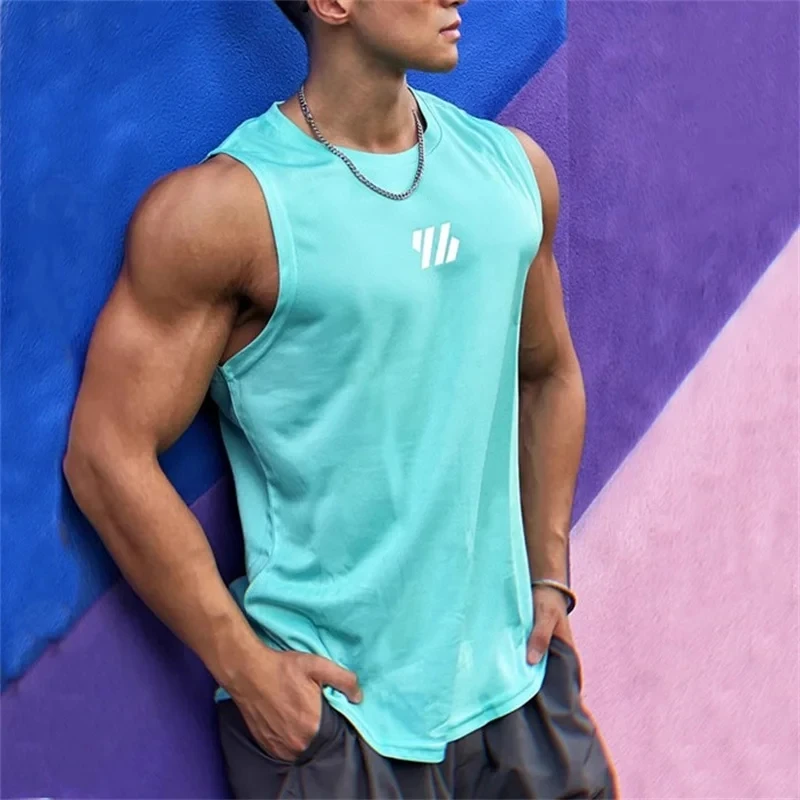 2024 newest Summer Gym Vest High Quality mesh Shirt Sleeveless T-shirts Men Tank Tops basketball running Fitness Sports Vest men - Image 3