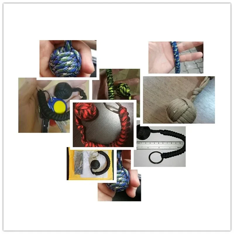 Outdoor Security Protection Black Monkey Fist Steel Ball for Girl Bearing Self Defense Lanyard Survival Key Chain Broken Windows - Image 4