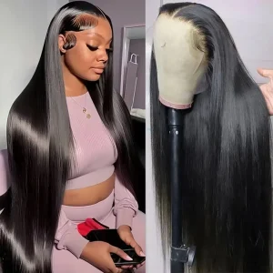 200 Density 13×4 13×6 Full Frontal 360 HD Transparent Lace 40 46 Inch Long Straight 5×5 Closure Human Hair Pre plucked Wigs