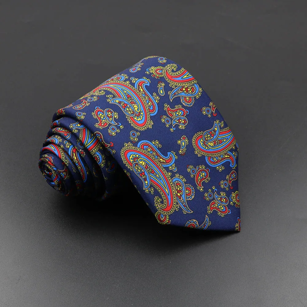 Men's Fashion Silk Tie 7.5cm Soft Novelty Necktie Blue Green Orange Color Ties For Men Dot Floral Bowtie Wedding Business Gift - Image 6