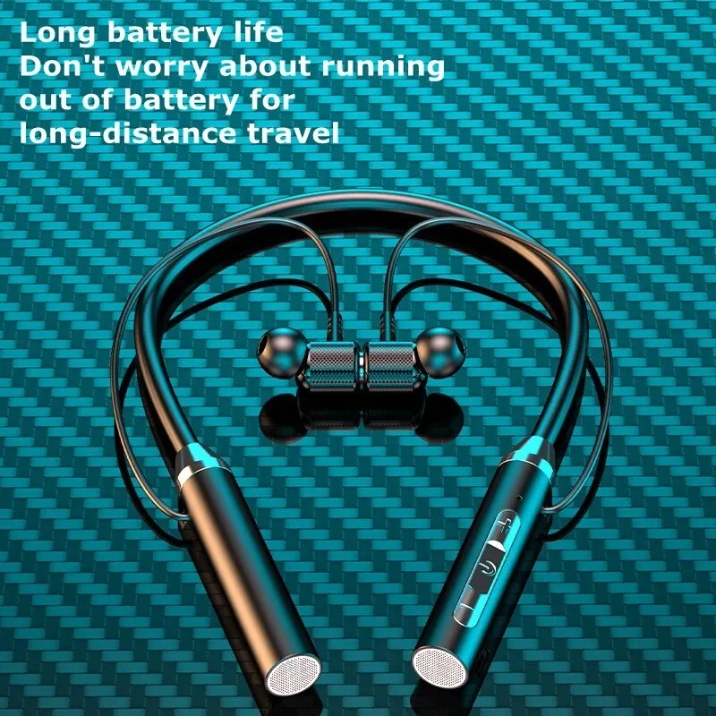 Wireless Headphones Bluetooth 5.0 Neckband Earphones Silicone Hifi 9D Stereo Sports Headset Halter Waterproof Magnetic Earbuds - Image 2